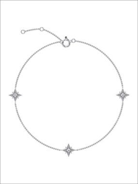 Starburst Link Charm Bracelet 0.15 ctw Lab Diamond 14K Gold Plated